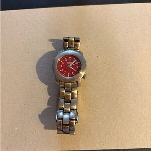 Swiss Army Victorian watch with red dial. Water resistant 100 mm.